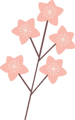 Obraz premium Pink Cherry Blossom Sakura Branch Illustration