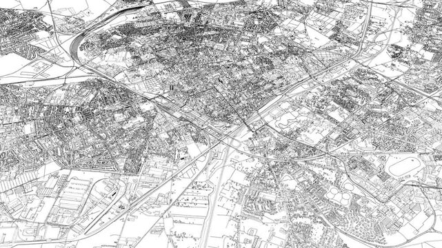 3D looped animation of city - Reims France