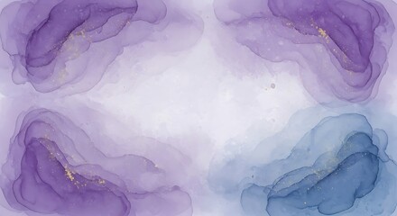Naklejka premium Abstract purple and blue watercolor background with white center