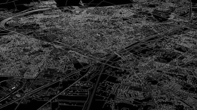 3D looped animation of city - Reims France