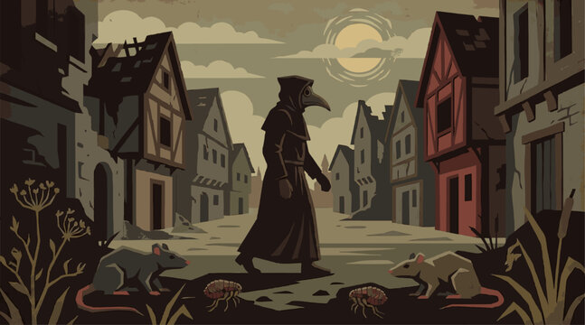 Historical Plague Doctor Illustration