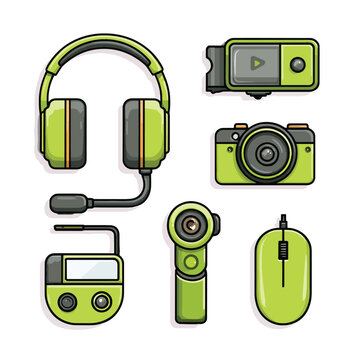 Lime Green Electronic Gadget Accessories.