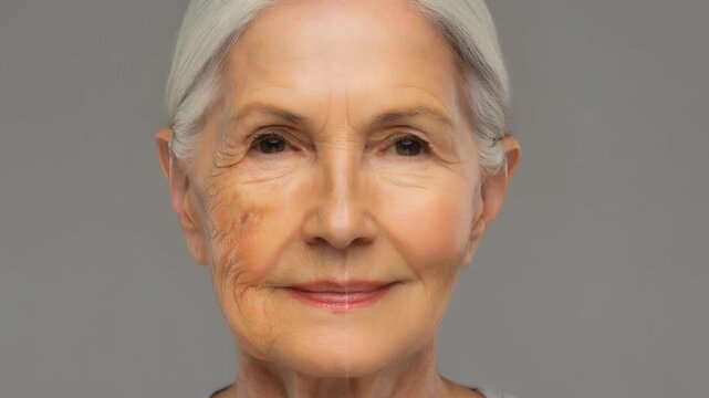 Radiant skin transformation showcasing advanced skincare effects fading wrinkles and improving complexion naturally