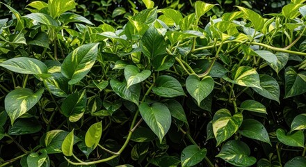 Obraz premium Lush Pothos Vine With Green Leaves Growing