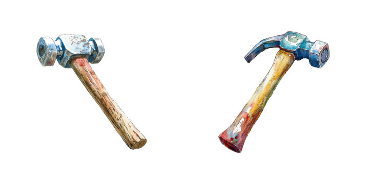hammer watercolor vector illustration