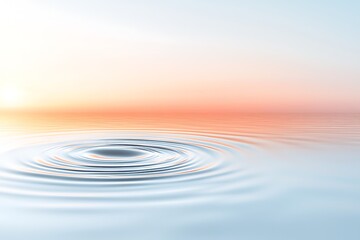 Fototapeta premium Calm Water Surface with Gentle Ripples at Sunset, Tranquil Lake Reflection Scene