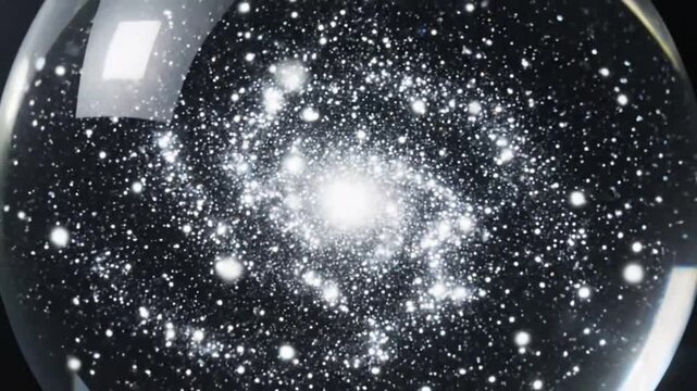 Galaxy in a crystal ball ideal for sleek commercial backgrounds and title sequences