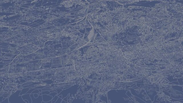 3D looped animation of city - Saint-&Eacute;tienne France