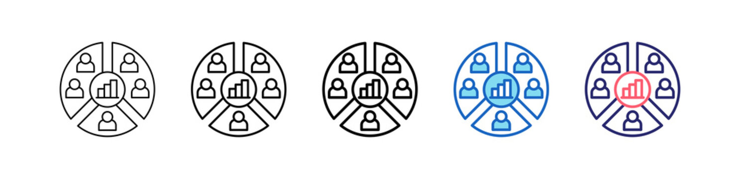 Demographic Icon In 5 Different Styles Set Collection.   