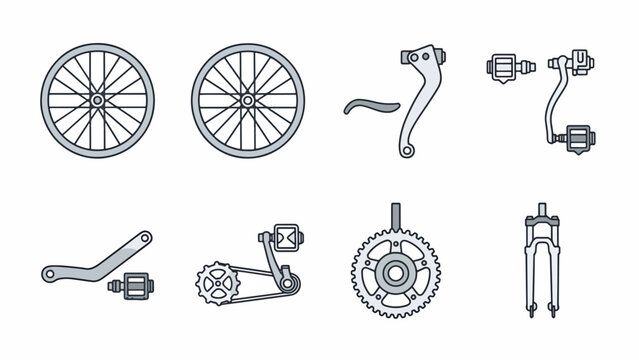 Bicycle parts and tools collection.