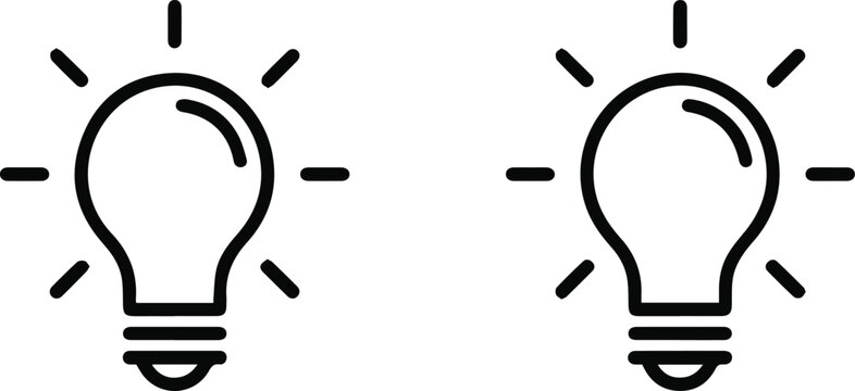 Light bulb energy and electricity symbols