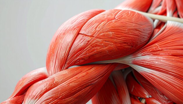 Anatomical Close-up of the Human Deltoid Muscle in Detail