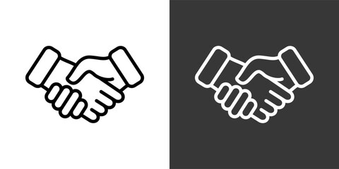 Fototapeta premium Handshake Black And White Multiple Style Icon Set Collection Pack Vector Illustration 