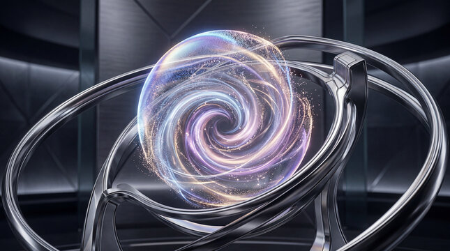 Unsent Notification Sphere Collapsing Into Holographic Vortex For Futuristic Digital Communication Concept Art Background Visuals
