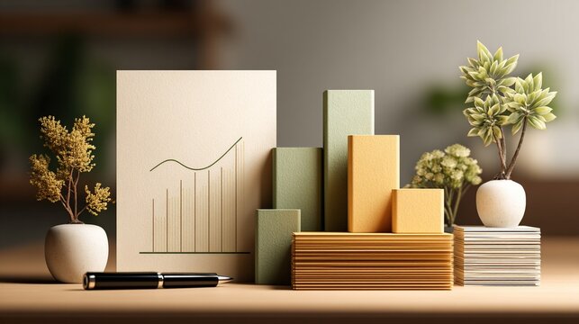 Small business subsidy document and greenery abstract concept ba