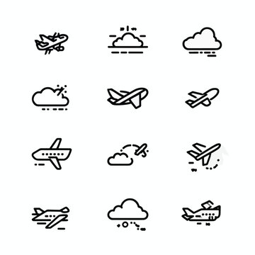 Airplane flying through the clouds.