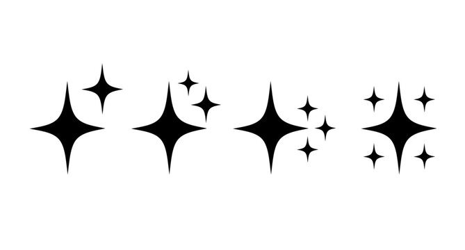 Sparkle star icon set. simple ai star burst symbol sign. Vector