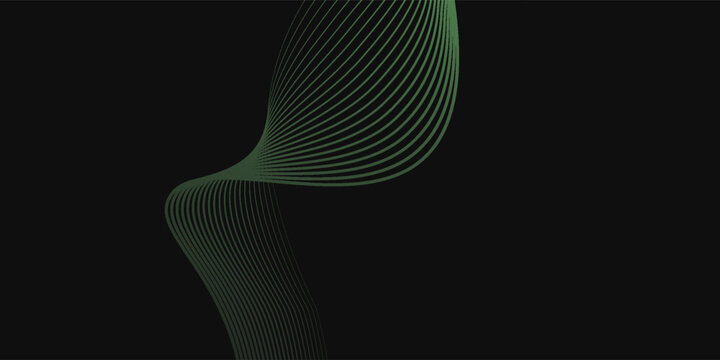 Lime Green Wavy Lines on Dark Backdrop: A Serene and Dynamic futuristic gradien desain