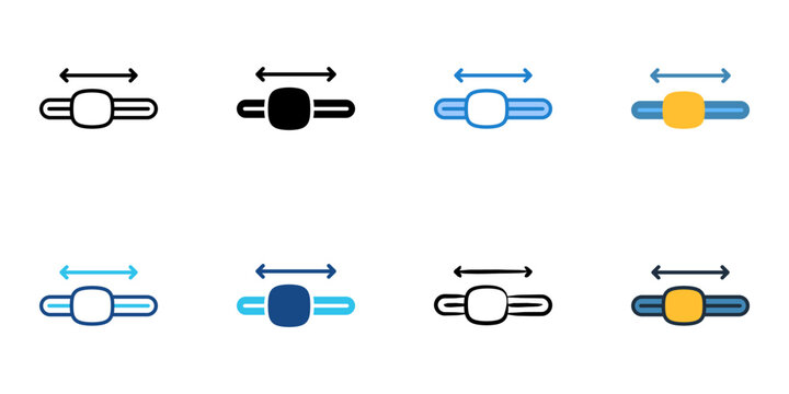 Slider icons set multiple style collection. Editable stroke 
