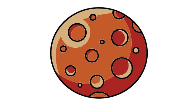 Mars Planet Vector Illustration