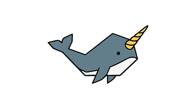 Narwhal Whale with Horn