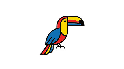 Fototapeta premium Toucan Bird flat vector illustration cute cartoon icon design