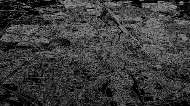 3D looped animation of city - Rennes France