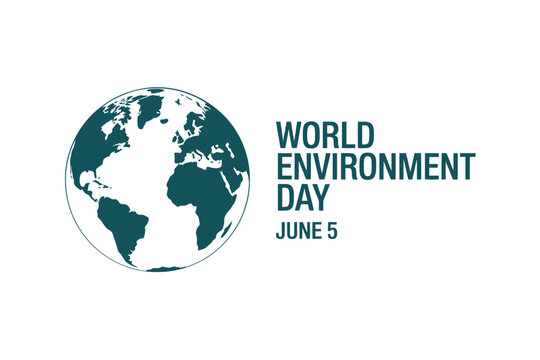 World environment day poster with globe illustration and text june 5