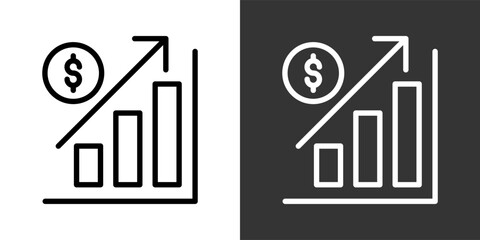 Increase Black And White Multiple Style Icon Set Collection Pack Vector Illustration  © Kholifah rokhman