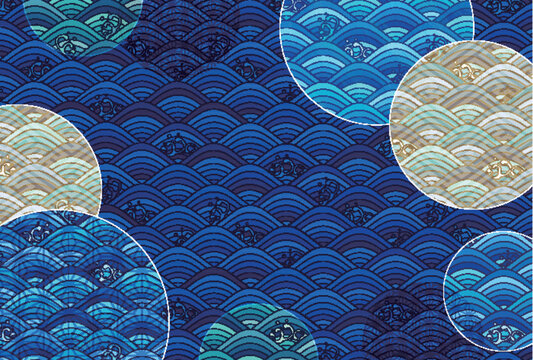 Traditional Japanese Ocean Wave Pattern Background Design