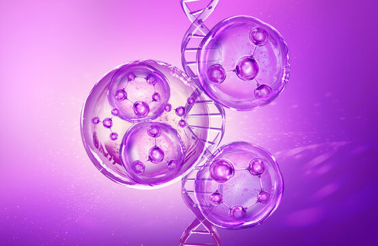 bubble molecule background for cosmetic product