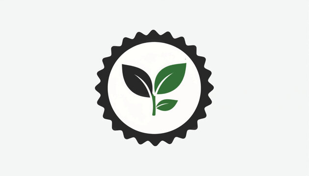 Green Sprout Emblem in Black Circle.