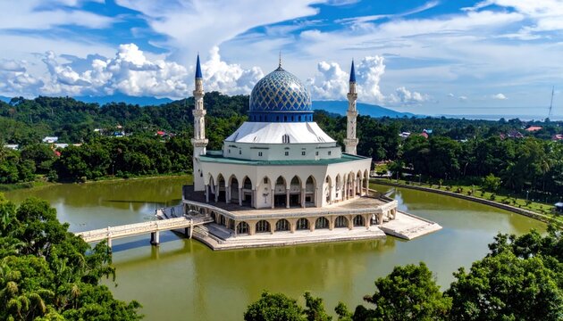 Baitul Muttaqien Mosque, the biggest mosque and islamic center in Samarinda, East Kalimantan, Indonesia
