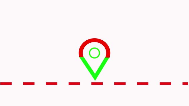 Animated travel plane moving route with point location animation two destination on wite background.alpha channel only 4k.Video,