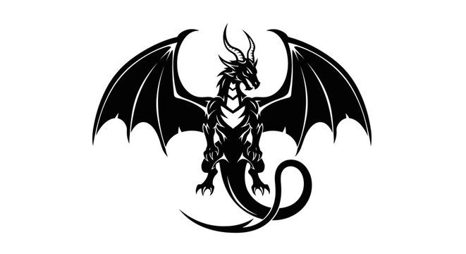 Black dragon creature fantasy monster.