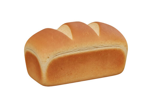 Isolated golden brown loaf of bread with crispy crust on transparent background, fresh bakery, healthy carbohydrate