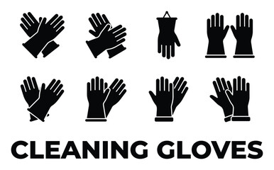 Fototapeta premium Collection of cleaning gloves for protection during household chores and hazardous material handling.
