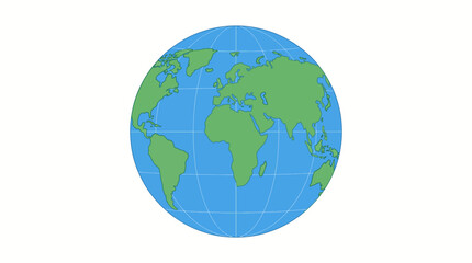 Fototapeta premium Simple flat vector illustration of the Earth globe on white background.