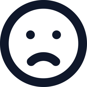 Simple sad face emoji for negative emotion and unhappy user feedback