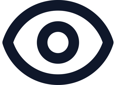 Minimalist eye icon for vision visibility and password show functionality