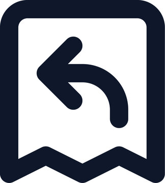 Purchase receipt icon with return arrow for refund and transaction history