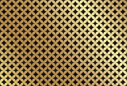 Elegant golden geometric pattern on black background