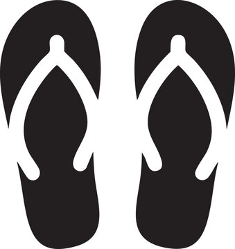 Black flip flops, flipflops, sandals, footwear icons, vector sandals
