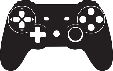 Black video game controller, gaming remote, joystick icon, controller silhouette, gamepad © Salma