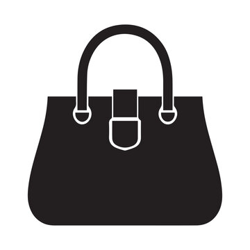 Black handbag with white outline