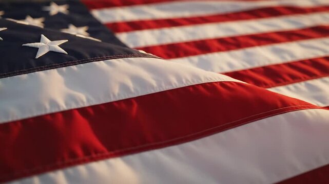 Closeup of American flag ideal for sleek commercial backgrounds and title sequences