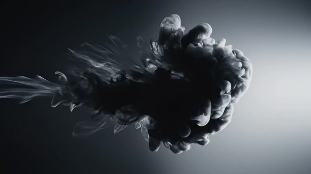 Abstract smoke cloud on gradient background representing futuristic concepts and abstract thought