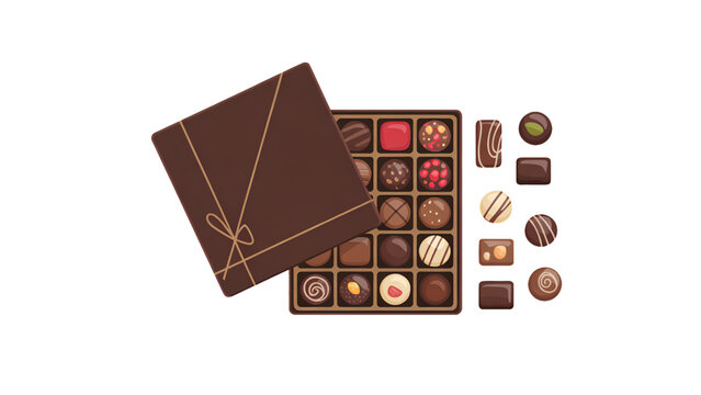 Assorted gourmet chocolates and truffles in elegant packaging with boxes and gold foil