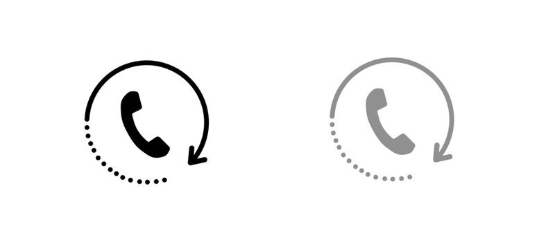 Callback icon set. Call history and missed call contact icon set