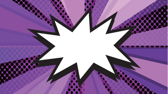 Vibrant Purple Comic Book Style Speech Bubble Background